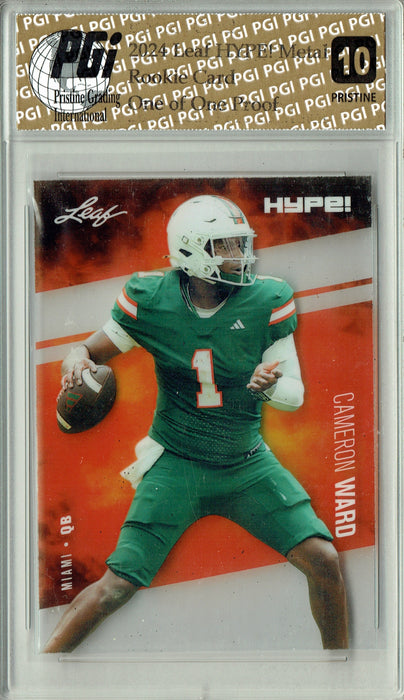 Cam Ward 2024 Leaf HYPE! Metal #HM-03 Silver 1/1 Proof Rookie Card PGI 10