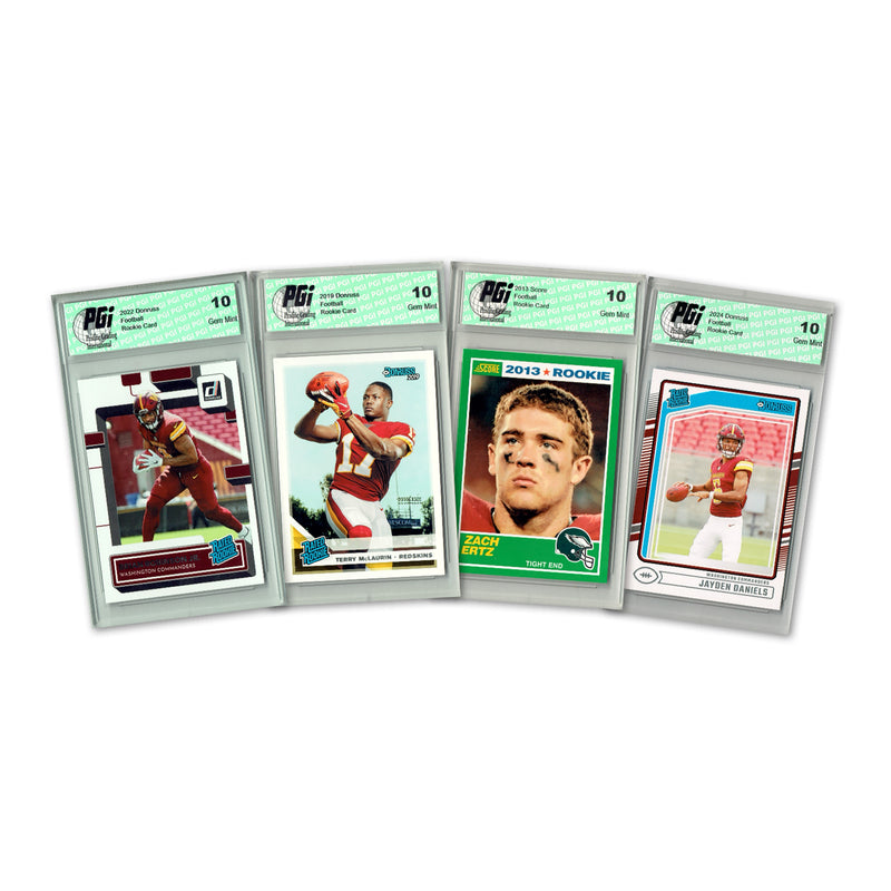 4) Washington Commanders PGI 10 Donruss Football 2024 Graded Trading Card Team Set