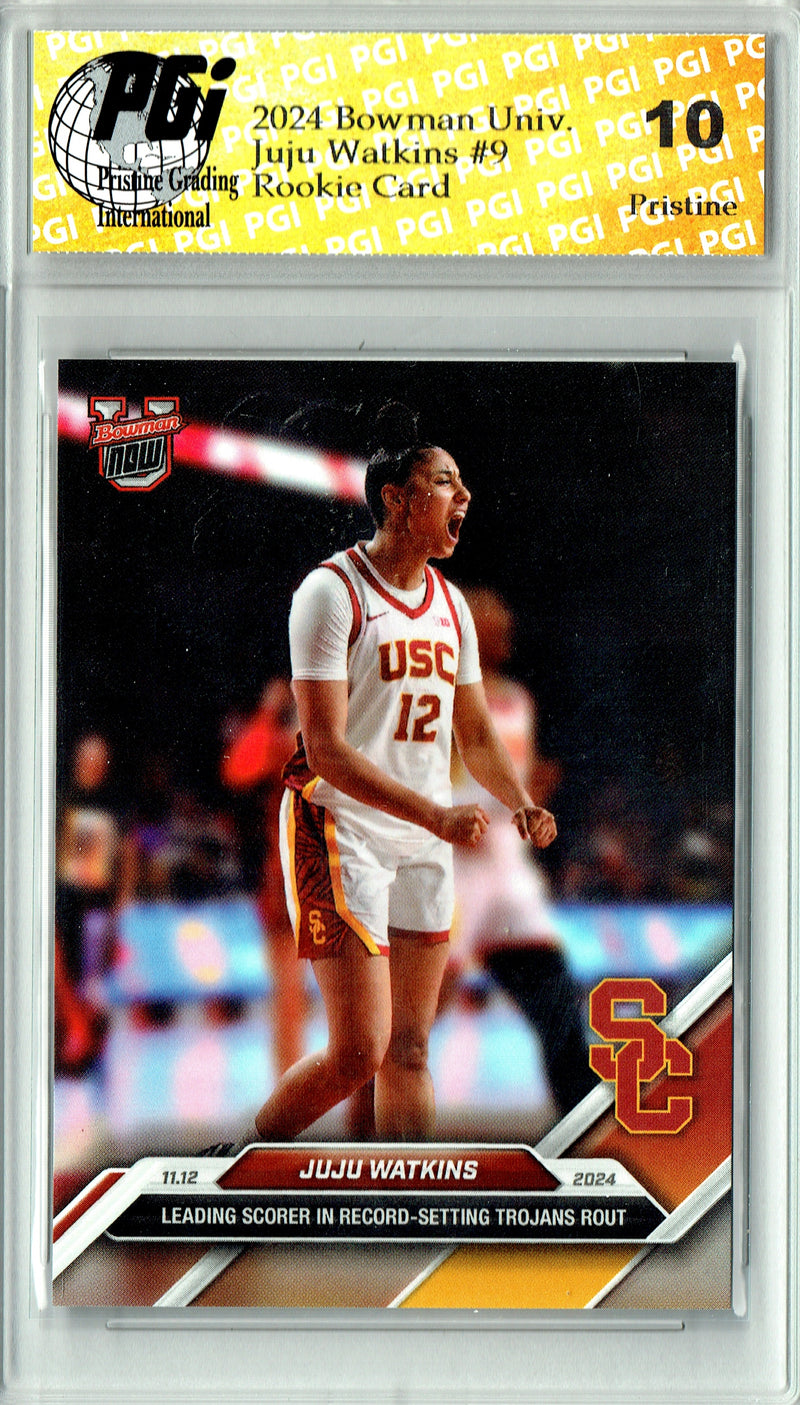 Juju Watkins Rookie Card 2024 Bowman University Now #9 PRISTINE, PGI 10, USC Trojans