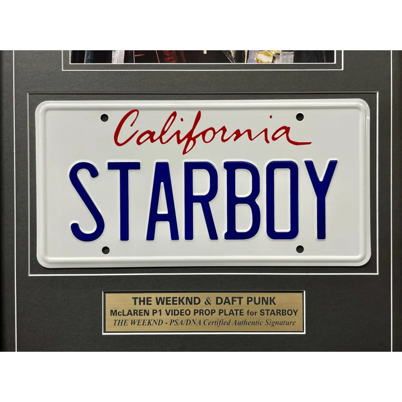 The Weeknd Starboy Signed CD Album License Plate Framed Collage PSA COA Autograph Weekend