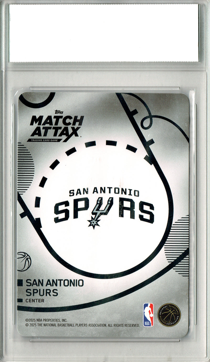 Victor Wembanyama Trading Card 2025 Topps Match Attax #0 Blue Variation, PGI 10, San Antonio Spurs Basketball