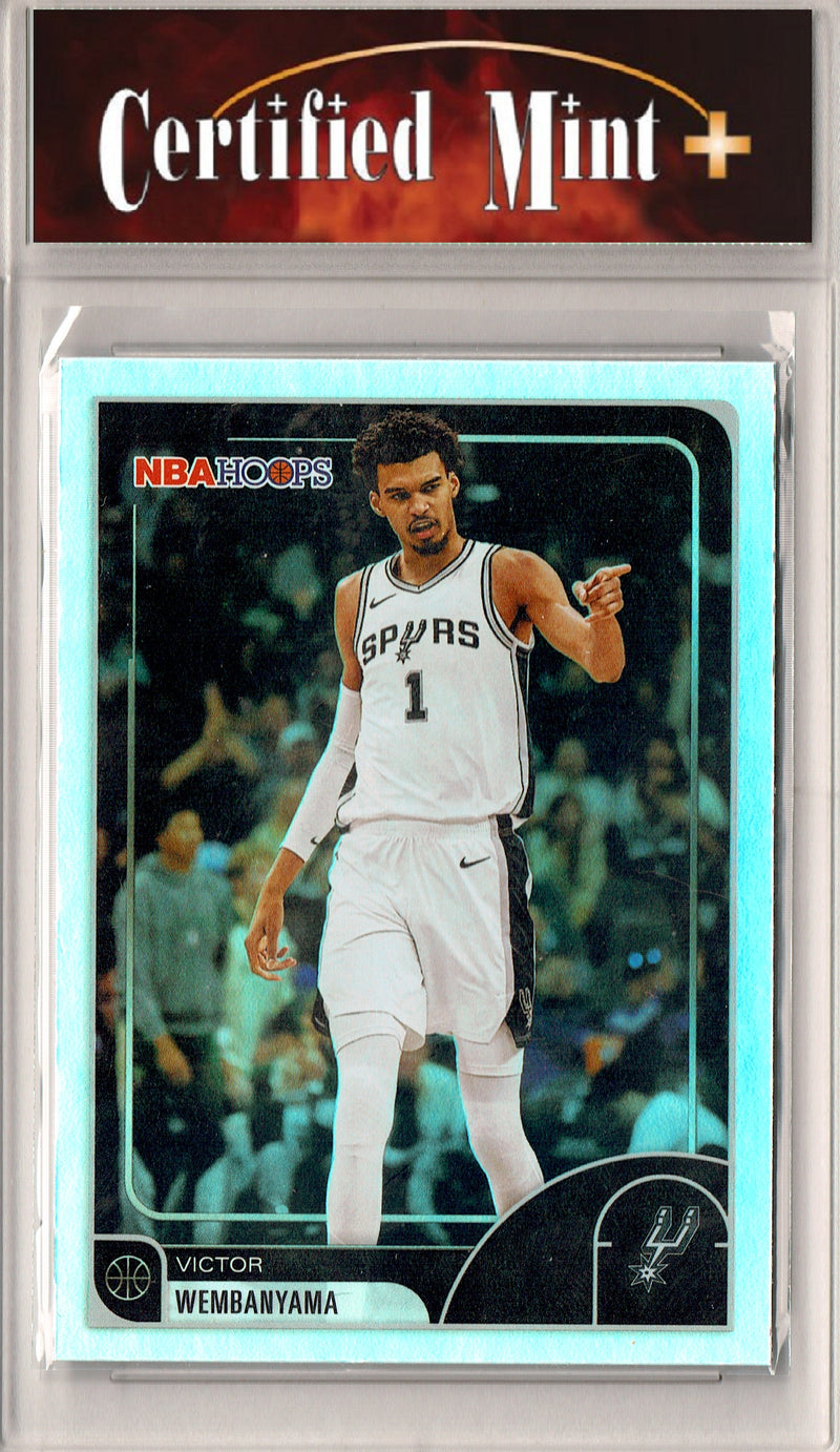 Victor Wembanyama Trading Card 2025 NBA Hoops #30 Rainbow Foil, Certified Mint+ Condition, San Antonio Spurs Basketball