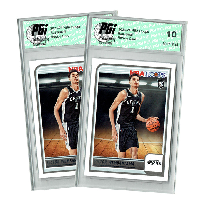 2-pack Victor Wembanyama 2023 NBA Hoops #277 San Antonio Spurs Rookie Card PGI 10