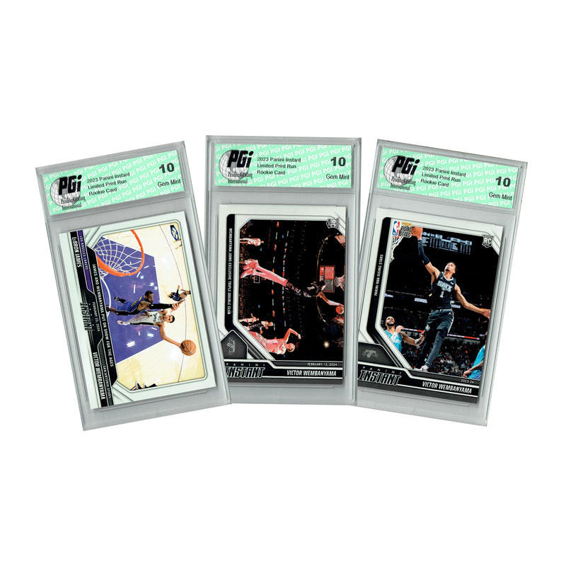 Victor Wembanyama 2023 Panini Instant Rookie Card 3-Pack PGI 10 #331 #347 #371