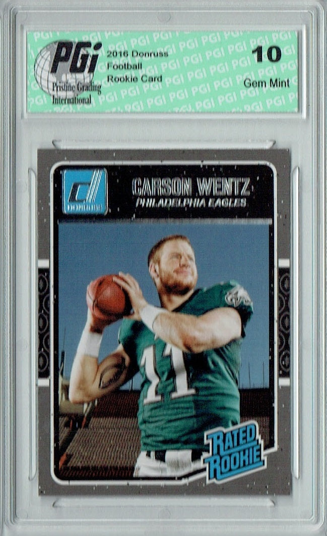 Carson Wentz 2016 Donruss Rated Rookie #356 SP Rookie Card PGI 10