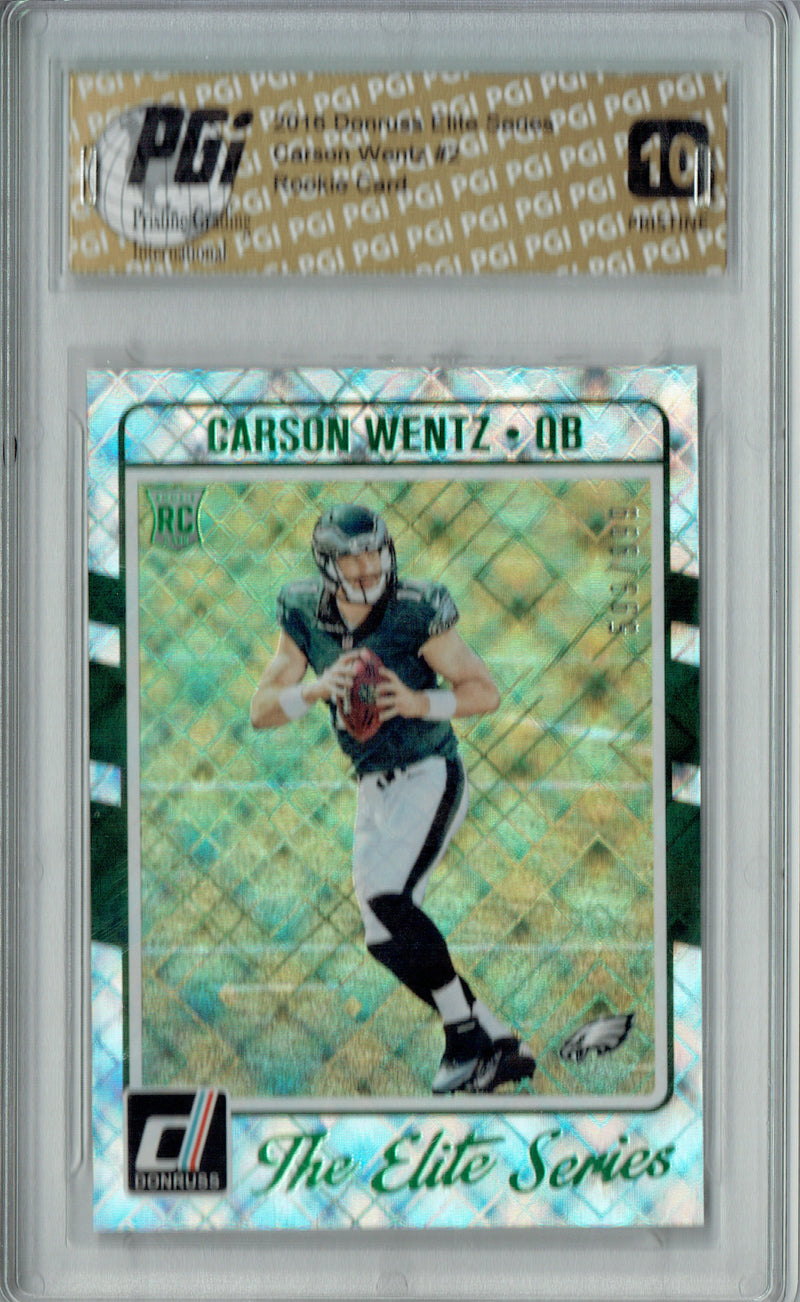 Carson Wentz 2017 Donruss The Rookies #2 PRISTINE Rookie Card PGI 10