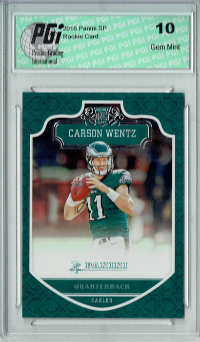 Carson Wentz 2016 Panini #278 SP Rookie Card PGI 10