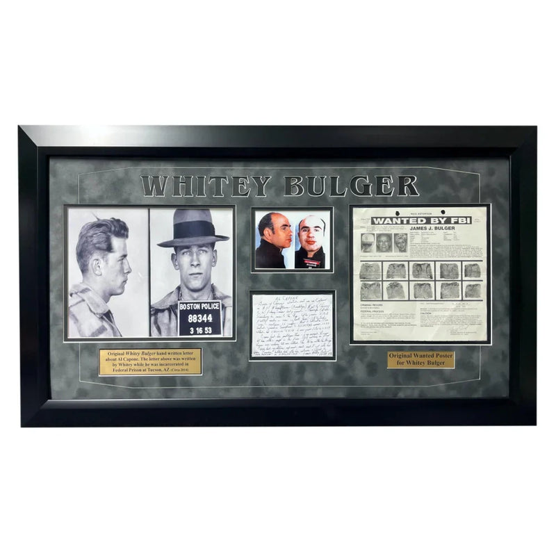 Whitey Bulger Hand Written Signed Framed Prison Letter About "Al Capone" Mafia JSA COA