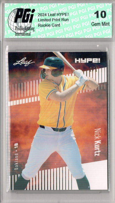 Nick Kurtz 2024 Leaf HYPE! #149 White Shimmer 1 of 1 Rookie Card PGI 10