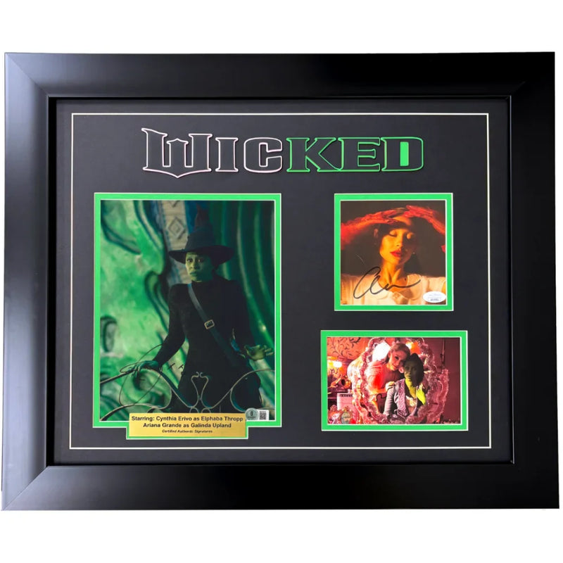 Wicked Ariana Grande / Cynthia Erivo Signed Framed 8x10 Photo Framed JSA Autograph Movie 74
