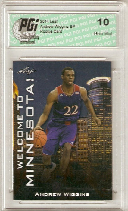 Andrew Wiggins 2014 Leaf SP Welcome to Minnesota WTM-AW1 Rookie Card PGI 10