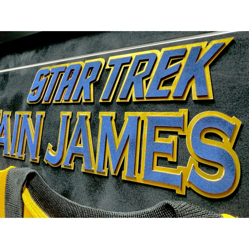 William Shatner Signed Star Trek Yellow Shirt Framed COA JSA Autograph James Kirk Spock