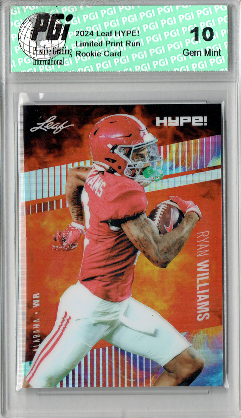 Ryan Williams Rookie Card 2024 Leaf HYPE! #HM-15 Metal 1/1 Burst, PGI 10, Alabama 0