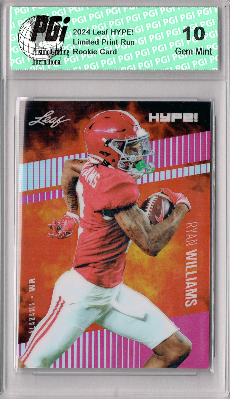 Ryan Williams Rookie Card Alabama Football Trading Card 2024 Leaf HYPE! Metal #HM-15 Pink Only 10 Made PGI 10