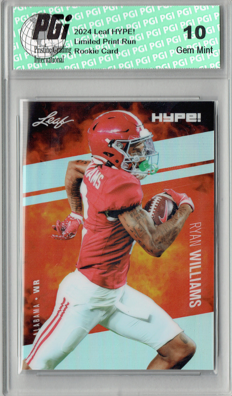 Ryan Williams Rookie Card Alabama Football Trading Card 2024 Leaf HYPE! Metal #HM-15 Silver Only 25 Made PGI 10