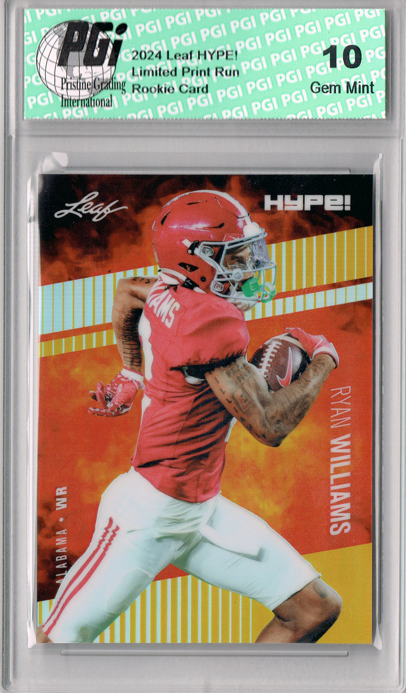 Ryan Williams Rookie Card 2024 Leaf HYPE! #HM-15 Metal 1/1 Gold, PGI 10, Alabama 0