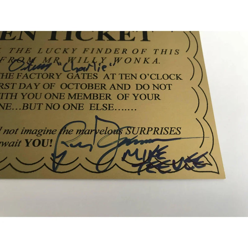 Willy Wonka All Kids X5 Signed Framed Golden Ticket JSA COA Autograph Movie Cast Wilder