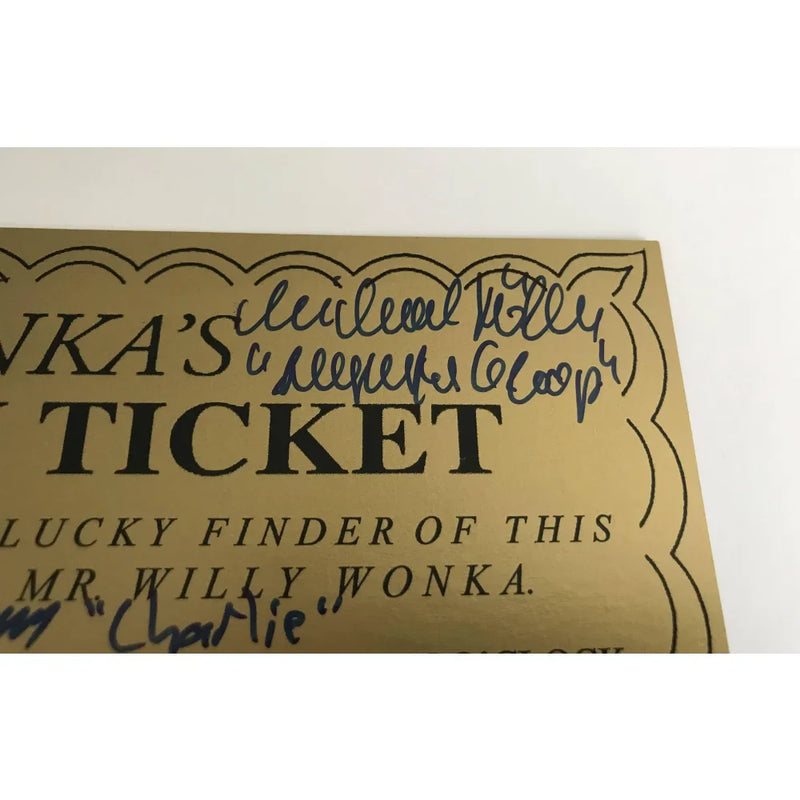 Willy Wonka All Kids X5 Signed Framed Golden Ticket JSA COA Autograph Movie Cast Wilder