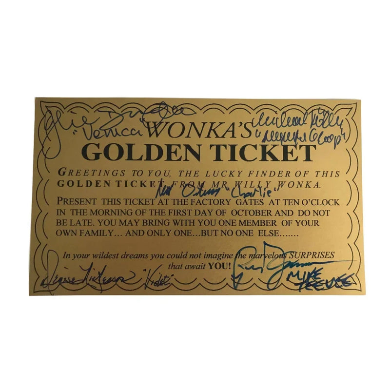 Willy Wonka All Kids X5 Signed Framed Golden Ticket JSA COA Autograph Movie Cast Wilder