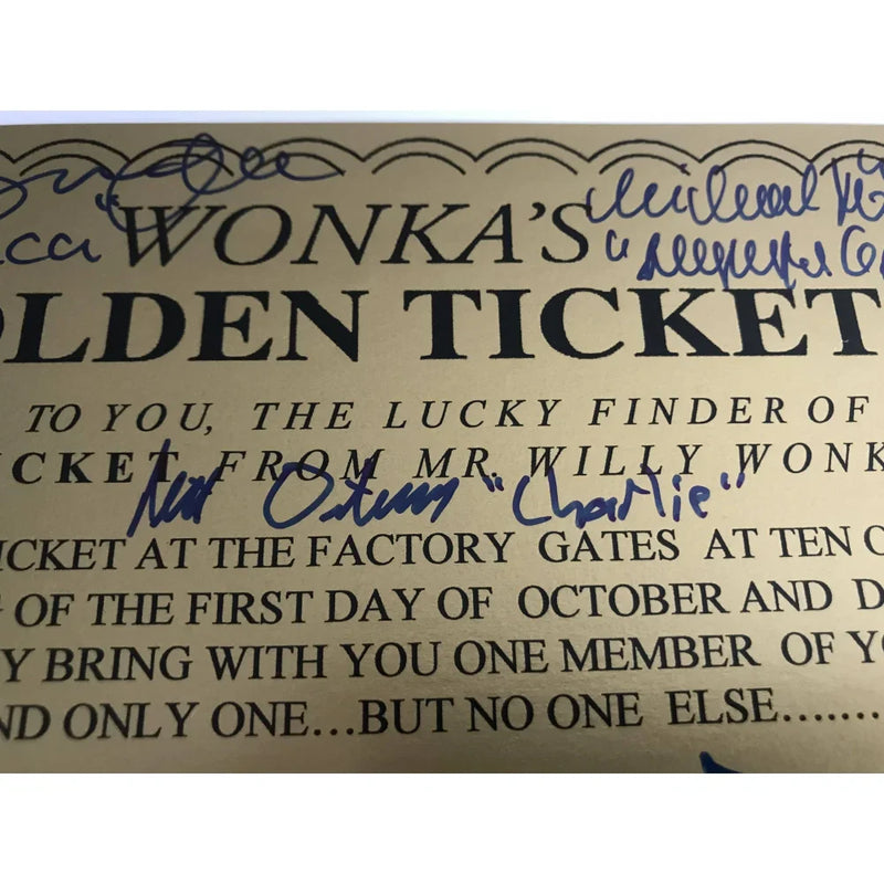 Willy Wonka All Kids X5 Signed Framed Golden Ticket JSA COA Autograph Movie Cast Wilder
