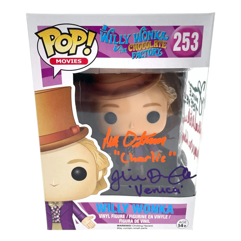 Willy Wonka & Chocolate Factory Kids X4 Signed Funko Pop JSA COA Autographed