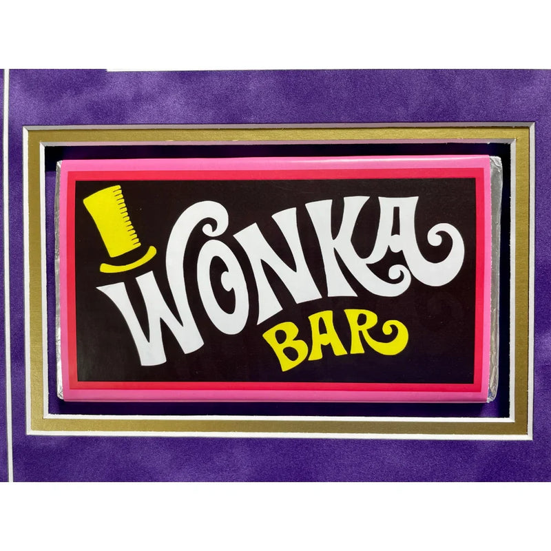 Willy Wonka Kids X4 Cast Autographed Framed Golden Ticket Bar JSA COA Signed Chocolate Factory
