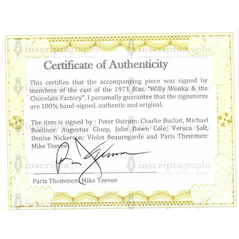 Willy Wonka Kids X5 Signed Framed 11x14 Photo Golden Ticket Paris Themmen COA Autograph Black