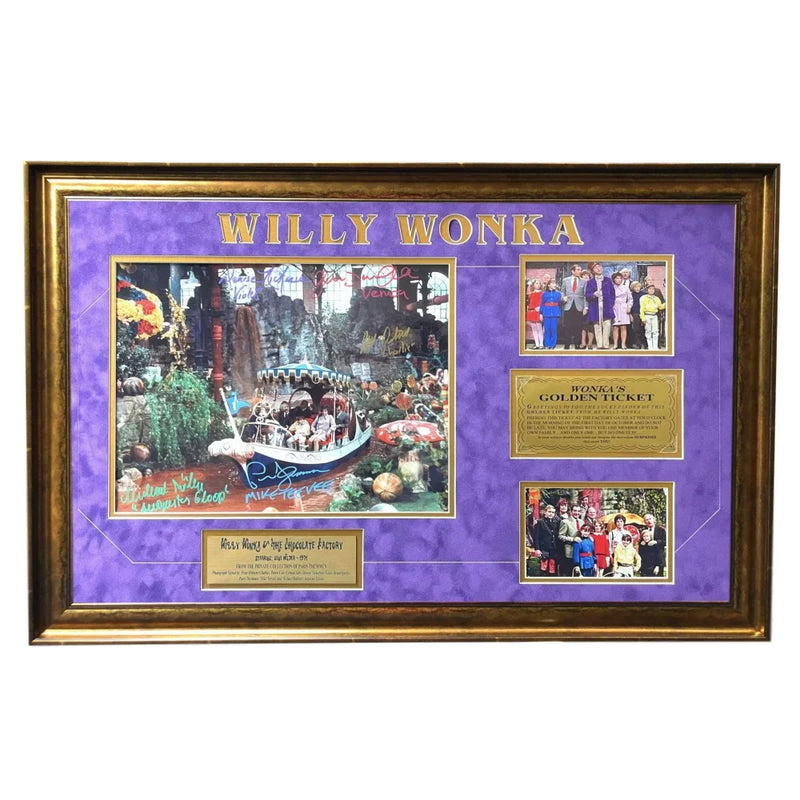 Willy Wonka Kids X5 Signed Framed 11x14 Photo Golden Ticket Paris Themmen COA Autograph