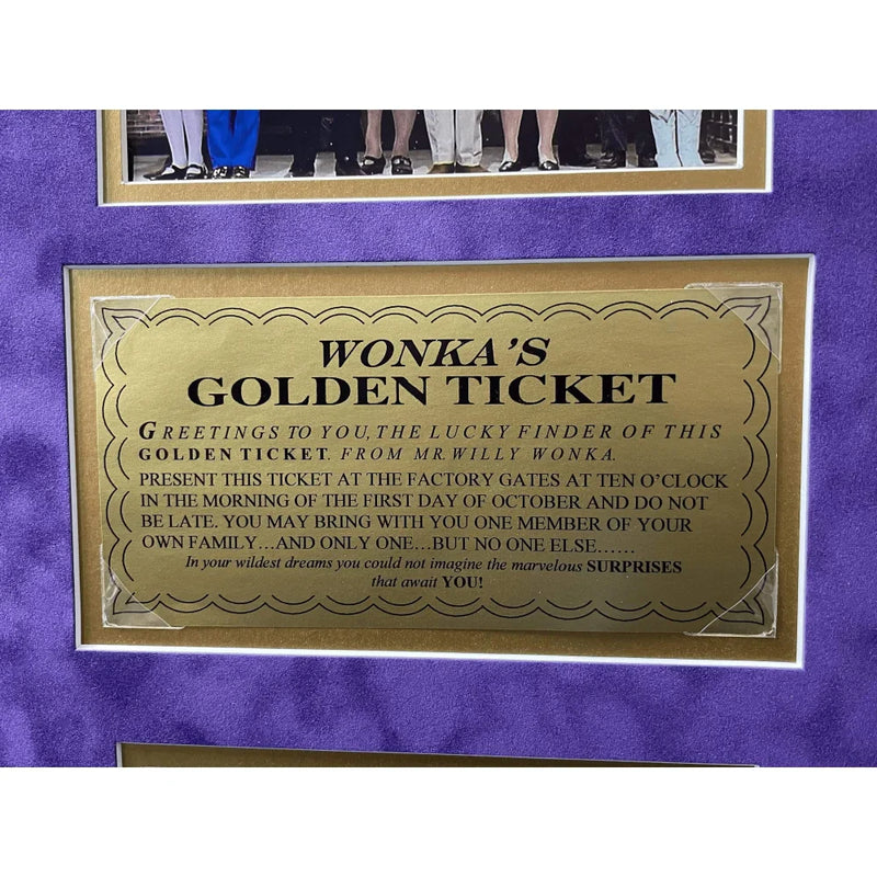 Willy Wonka Kids X5 Signed Framed 11x14 Photo Golden Ticket Paris Themmen COA Autograph Black