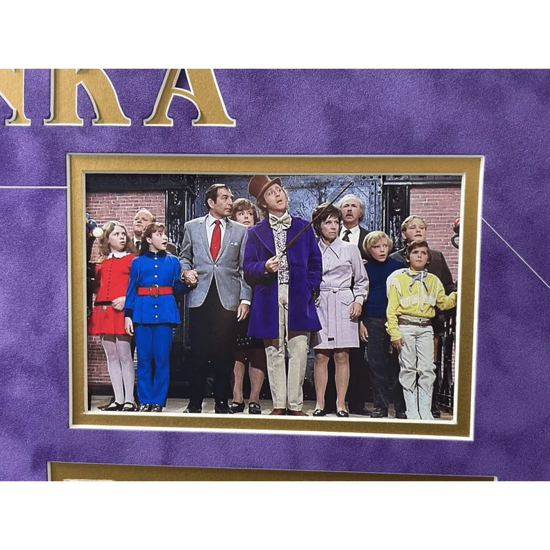 Willy Wonka Kids X5 Signed Framed 11x14 Photo Golden Ticket Paris Themmen COA Autograph Black
