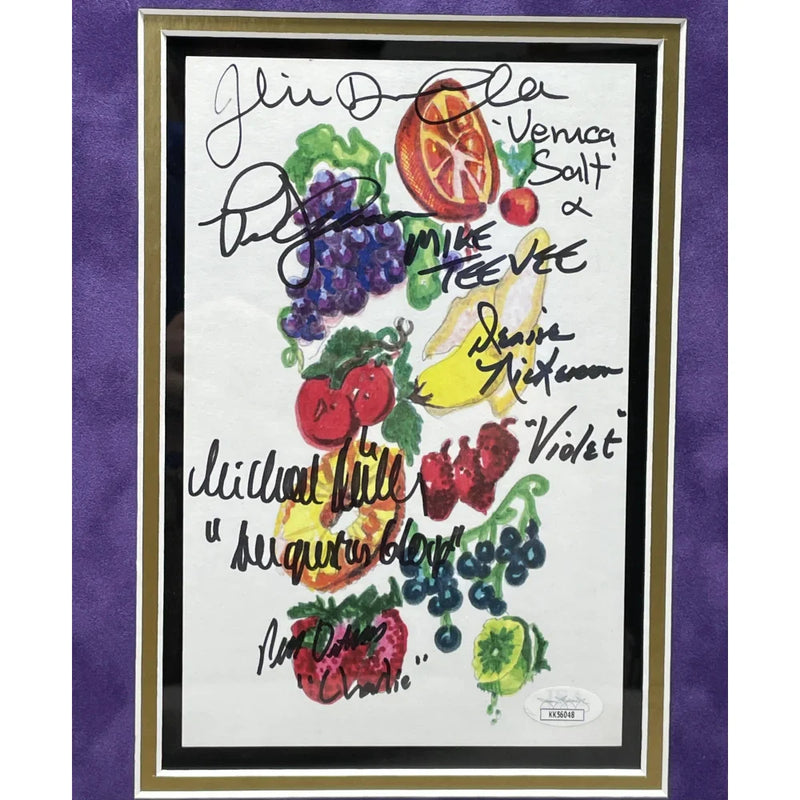 Willy Wonka Kids X5 Signed Wallpaper Framed Gobstopper Bar Collage JSA COA Autograph Cast
