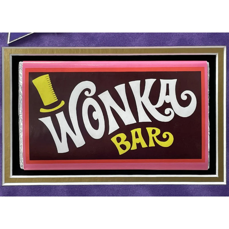 Willy Wonka Kids X5 Signed Wallpaper Framed Gobstopper Bar Collage JSA COA Autograph Cast