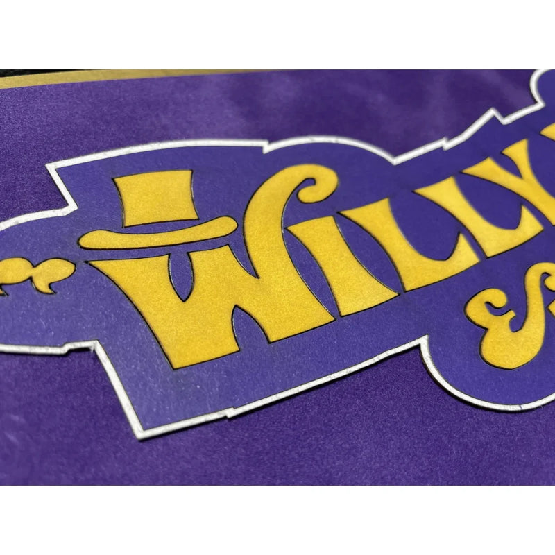 Willy Wonka Kids X5 Signed Wallpaper Framed Gobstopper Bar Collage JSA COA Autograph Cast