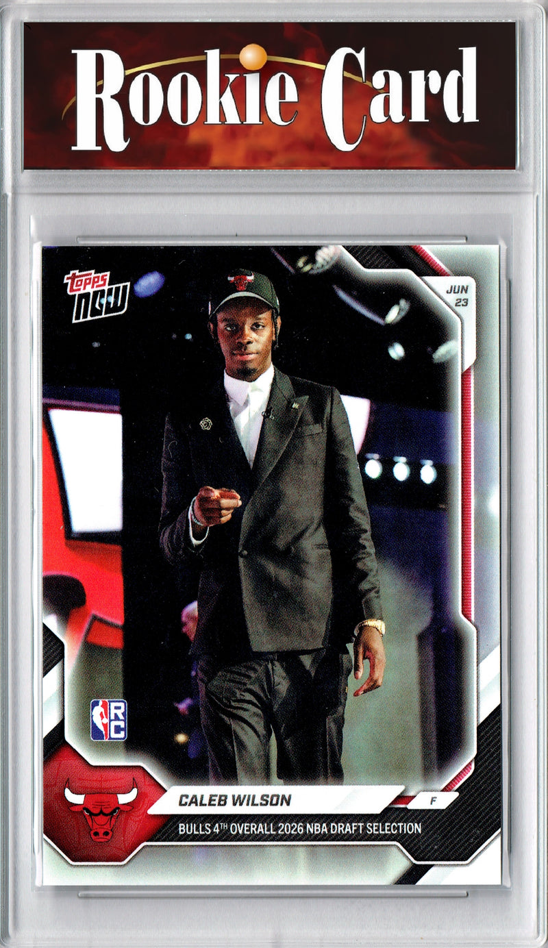Caleb Wilson Rookie Card 2026 Topps Now #CWIL NBA Draft Night, Certified Mint+ Condition, Chicago Bulls Basketball