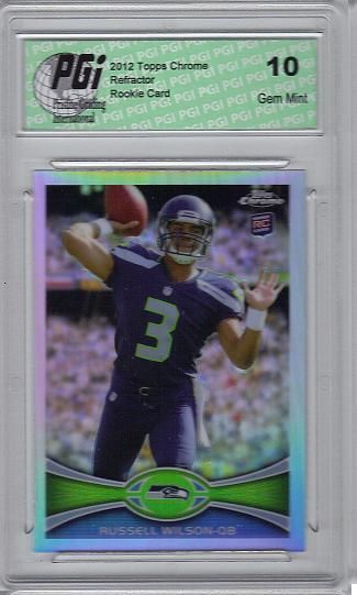 Russell Wilson 2012 Topps Chrome Refractor #40 Rookie Card PGI 10