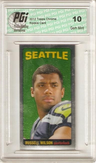 Russell Wilson 2012 Topps Chrome Tall Boy SP Rookie Card PGI 10