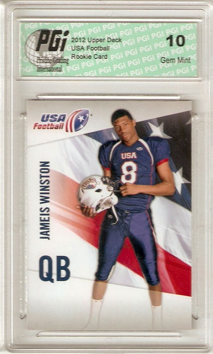 Jameis Winston 2012 Upper Deck Usa Football #26 Very 1st Rookie Card PGI 10