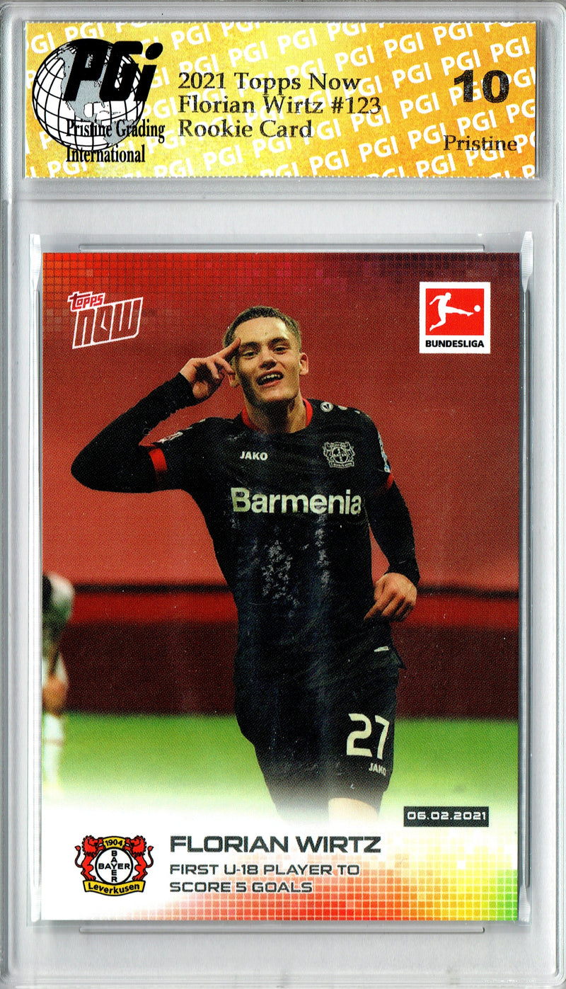 Florian Wirtz 2021 Topps Now #123 PRISTINE Rookie Card PGI 10