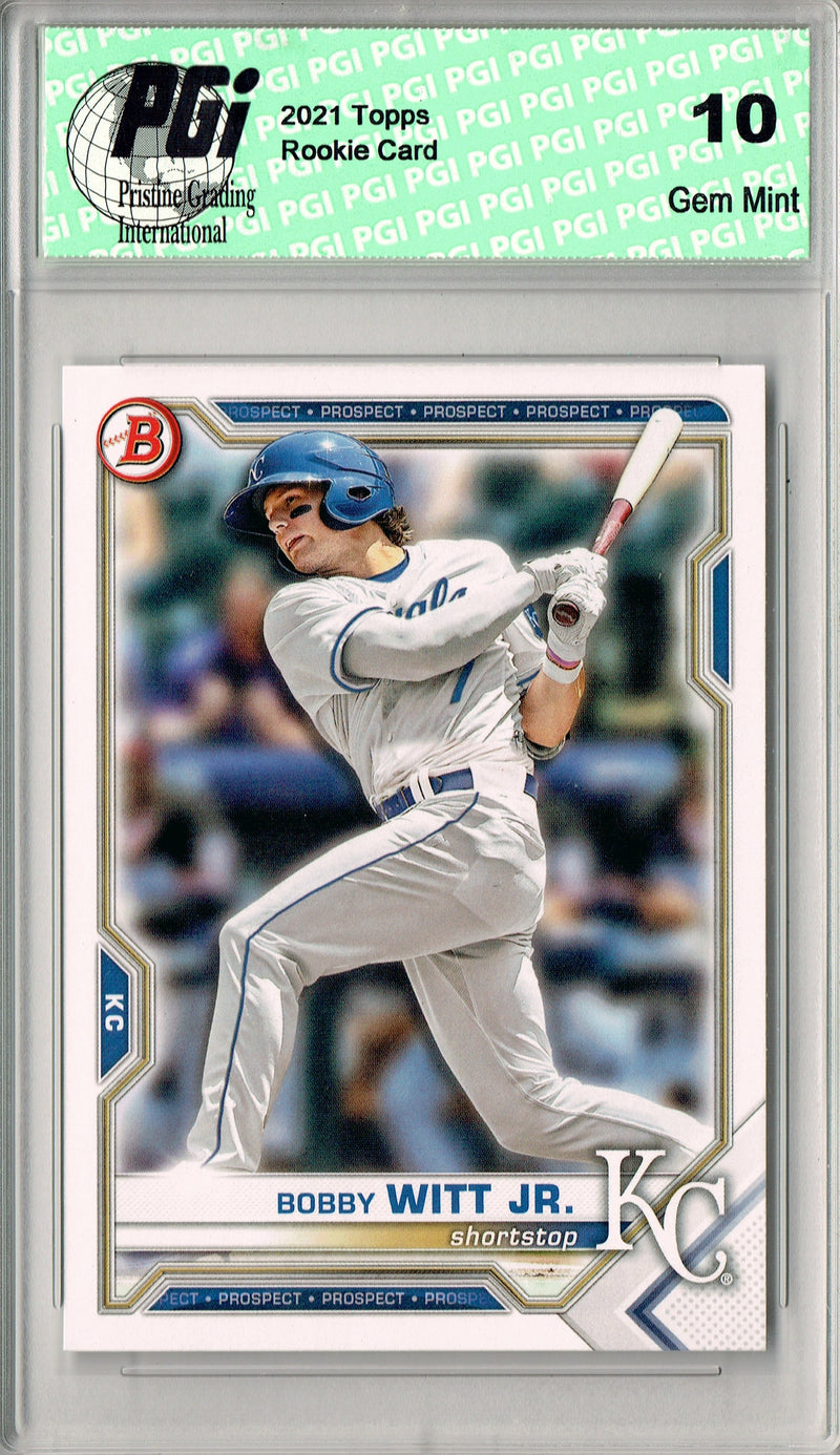Bobby Witt Jr. Rookie Card Kansas City Royals Baseball Trading Card 2021 Bowman #BD-47 PGI 10 Gem Mint