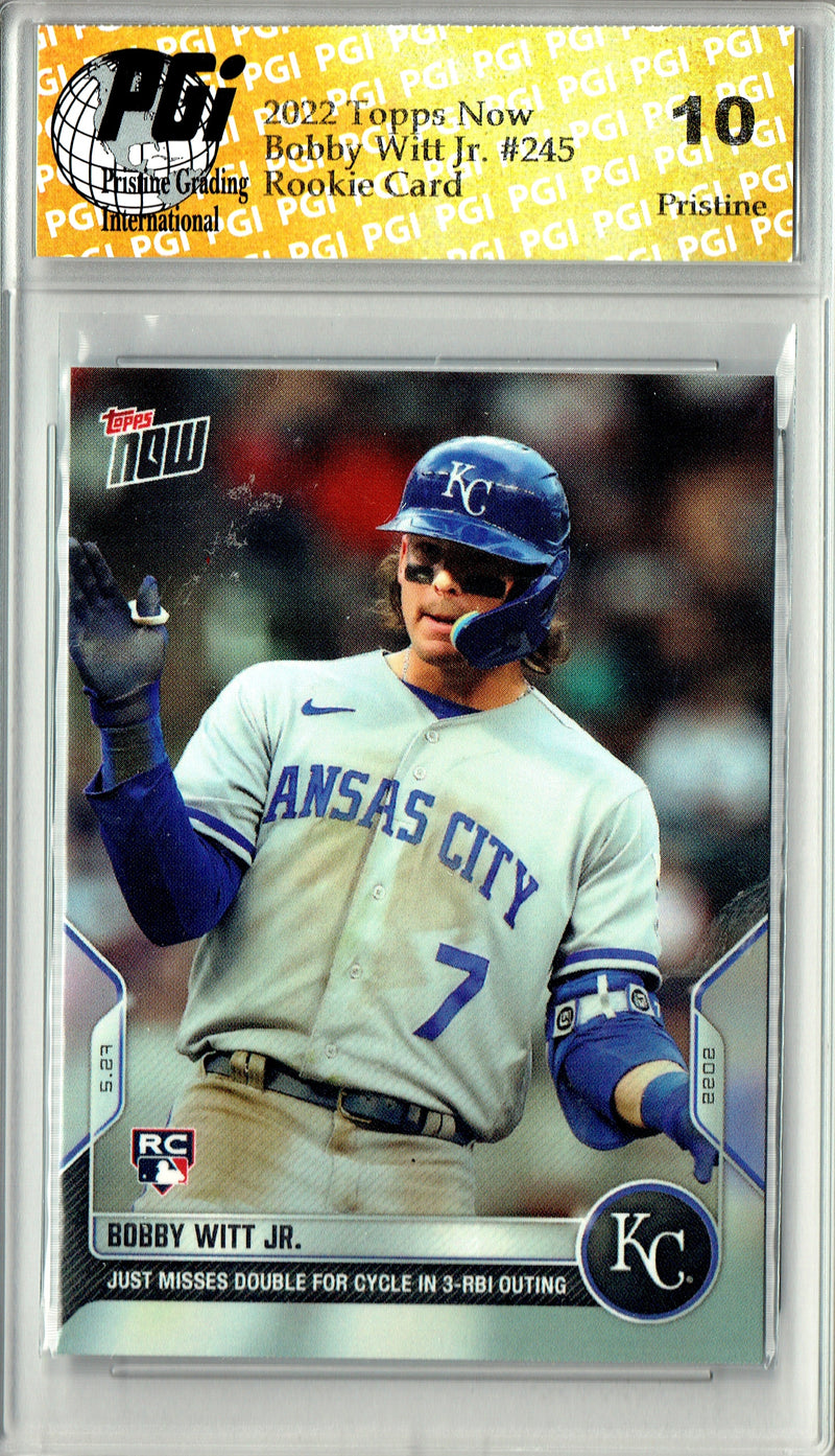 Bobby Witt Jr. 2022 Topps Now #245 PRISTINE Rookie Card PGI 10