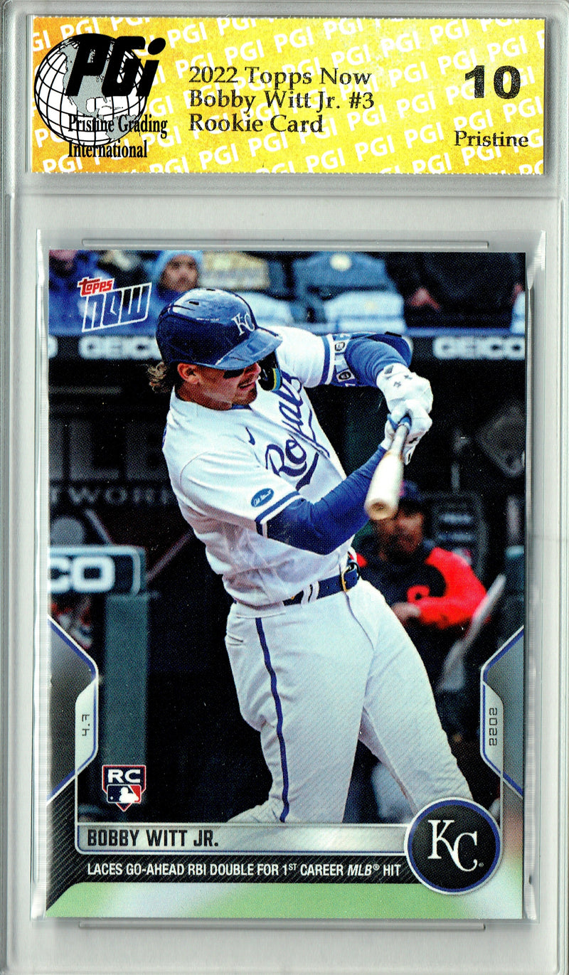 Bobby Witt Jr. 2022 Topps Now #3 PRISTINE Rookie Card PGI 10