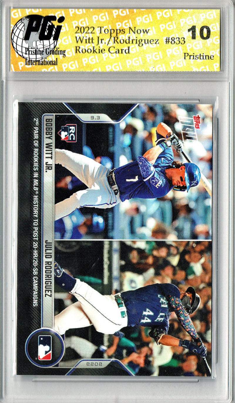 Julio Rodriguez/Bobby Witt Jr. 2022 Topps Now #833 PRISTINE Rookie Card PGI 10