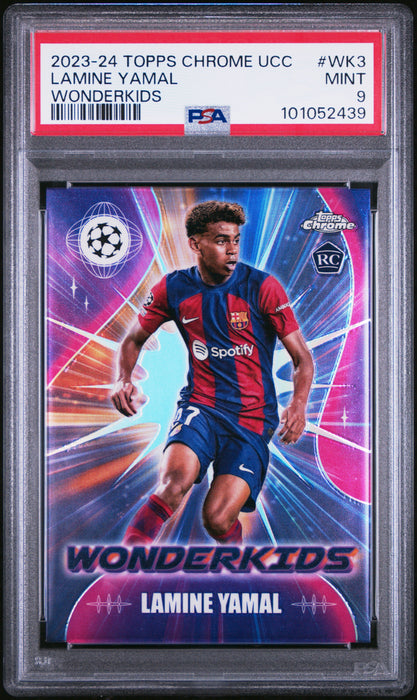 PSA 9 Lamine Yamal 2024 Topps Chrome #WK-3 Wonderkids Rookie Card
