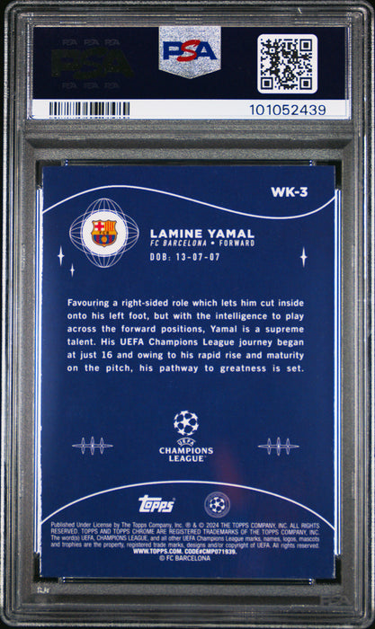 PSA 9 Lamine Yamal 2024 Topps Chrome #WK-3 Wonderkids Rookie Card