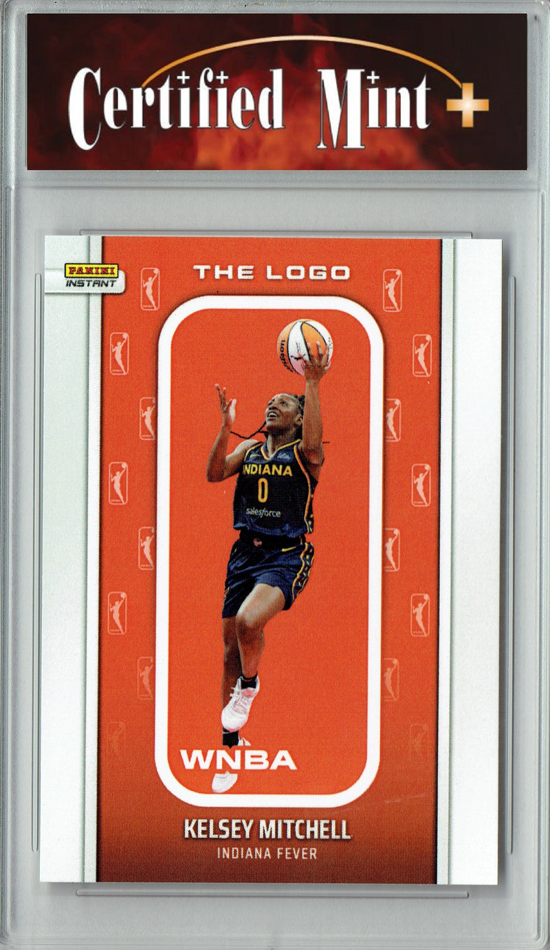 Certified Mint+ Kelsey Mitchell 2025 WNBA The Logo #LOGO-5 Only 1,447 Made Rare Trading Card Indiana Fever