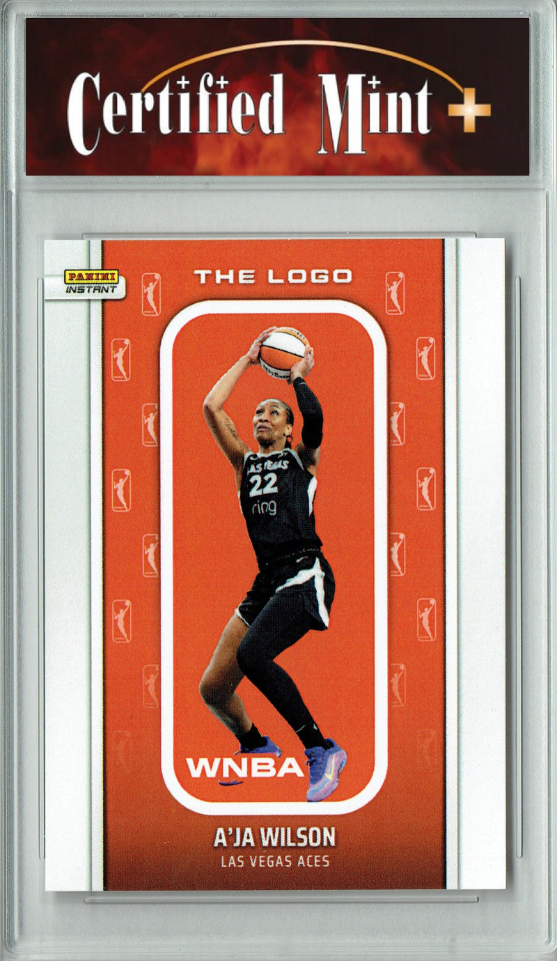 Certified Mint+ A'ja Wilson 2025 WNBA The Logo #LOGO-2 Only 1,447 Made Rare Trading Card Las Vegas Aces