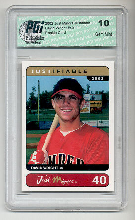 David Wright 2002 Just Minors Rookie Card PGI 10 METS