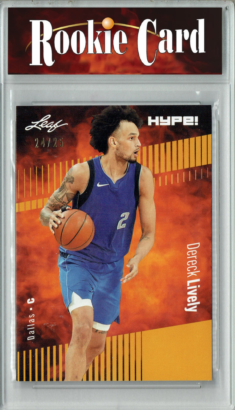 Certified Mint+ Dereck Lively 2023 Leaf HYPE #112 Gold SP, Just 25 Made Rookie Card Dallas Mavericks