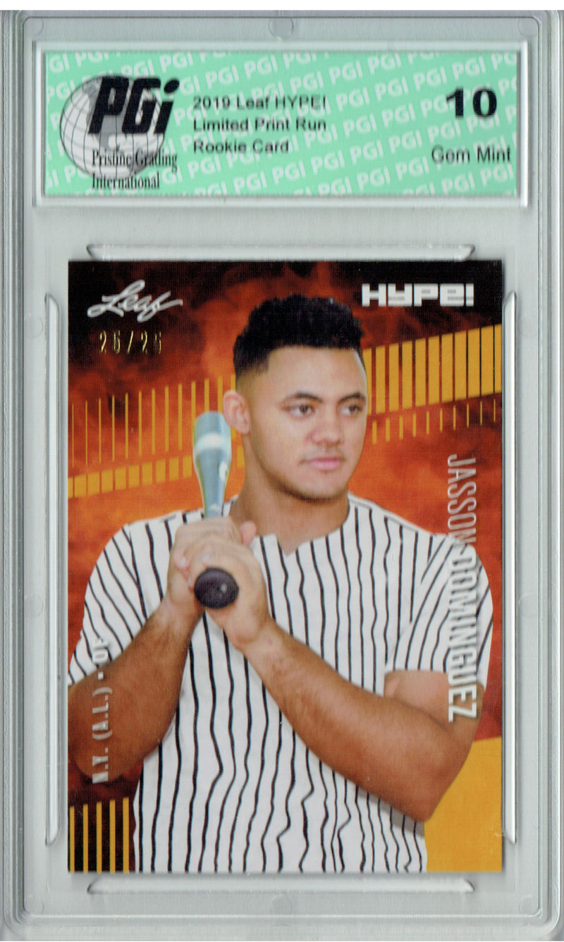Jasson Dominguez 2019 Leaf HYPE #26 Gold SP, Only 25 Made Rookie Card PGI 10
