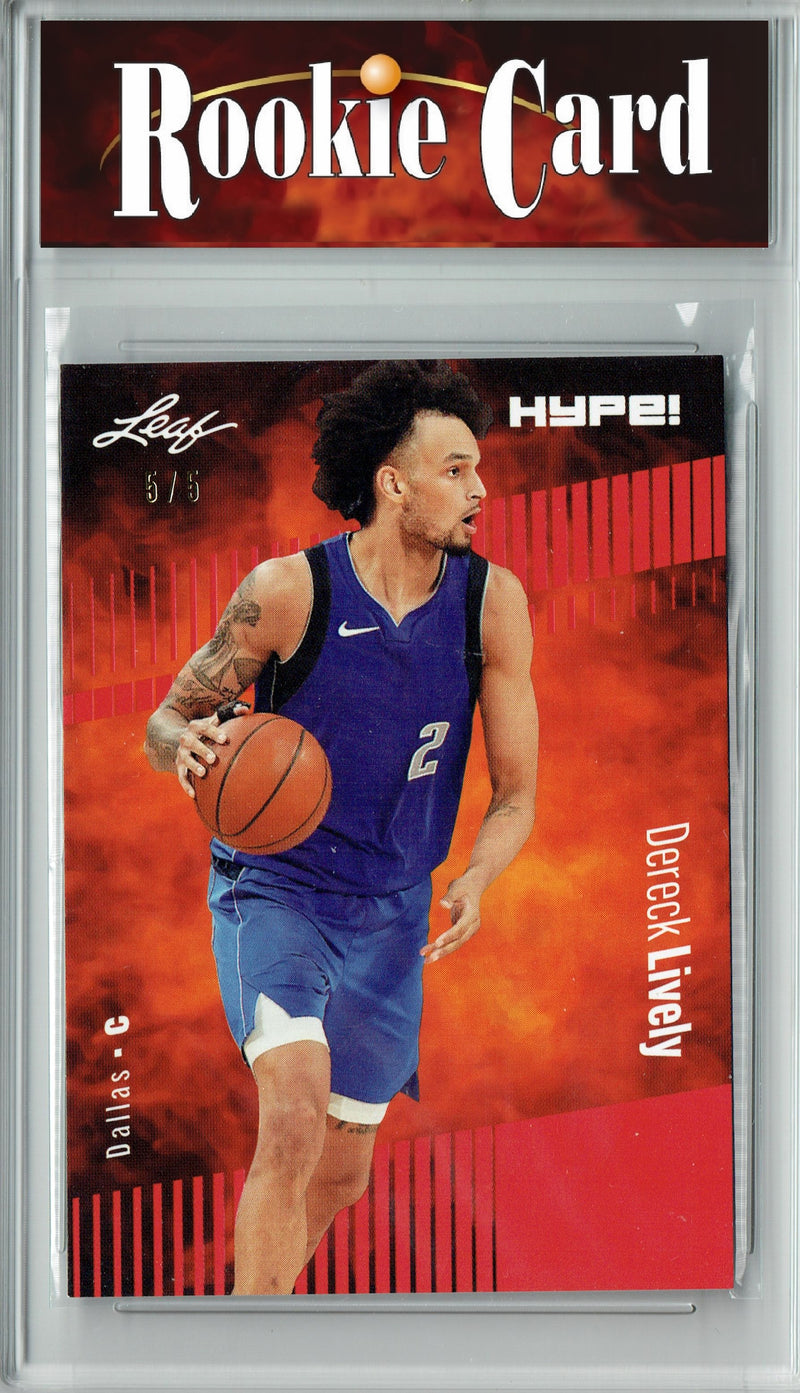 Certified Mint+ Dereck Lively 2023 Leaf HYPE #112 Red SP, Just 5 Made Rookie Card Dallas Mavericks